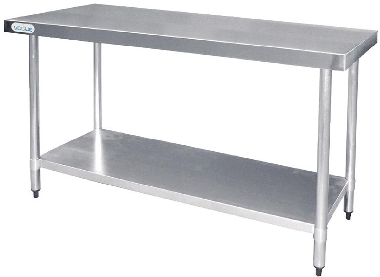  Vogue Table de pr&eacute;paration sans rebord en acier inoxydable 1500 x 600mm 