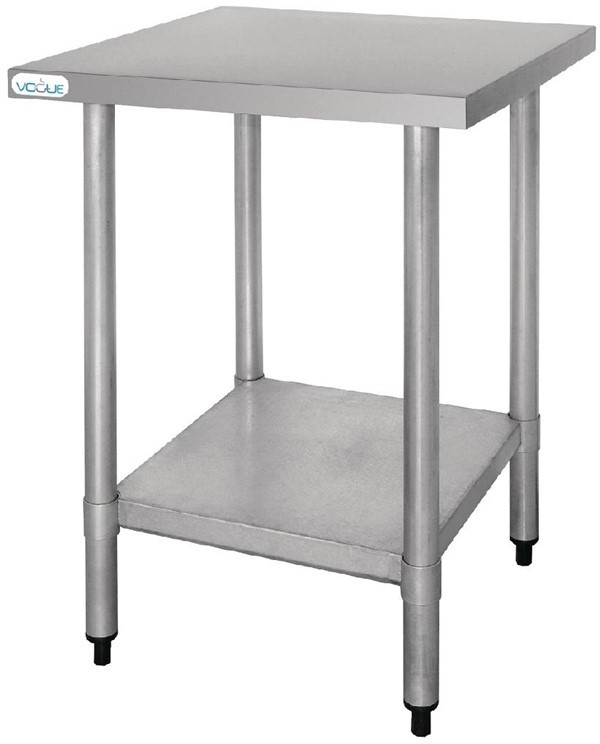  Vogue Table de pr&eacute;paration sans rebord en acier inoxydable 600 x 600mm 
