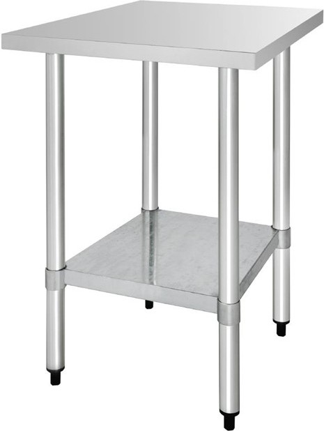  Vogue Table de pr&eacute;paration sans rebord en acier inoxydable 600 x 600mm 