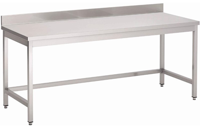 Gastro M Table inox sans &eacute;tag&egrave;re basse avec dosseret 1400 x 700 x 850mm 