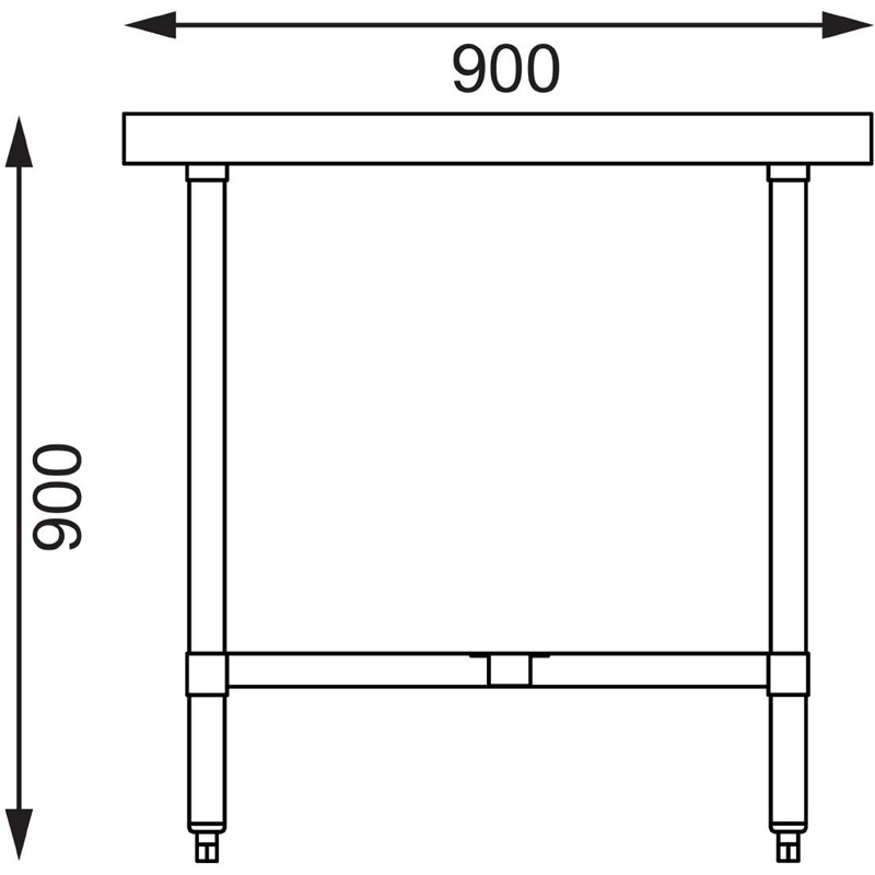  Vogue Table inox centrale 1800mm 
