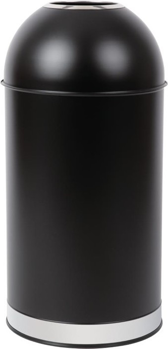  Bolero Poubelle d&ocirc;me ouverte en acier noire 40L 