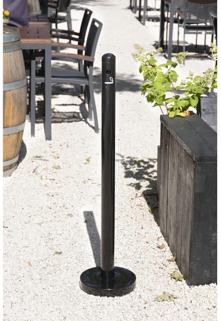  Securit Cendrier poteau en inox noir 1m 