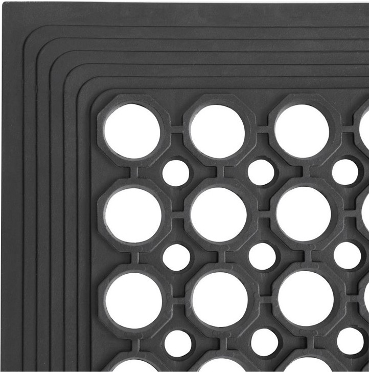  Jantex Tapis en caoutchouc anti-fatigue noir 