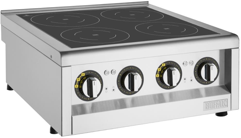  Buffalo Plaque de cuisson &agrave; induction S&eacute;rie 600 4 zones 2 x 3 kW 