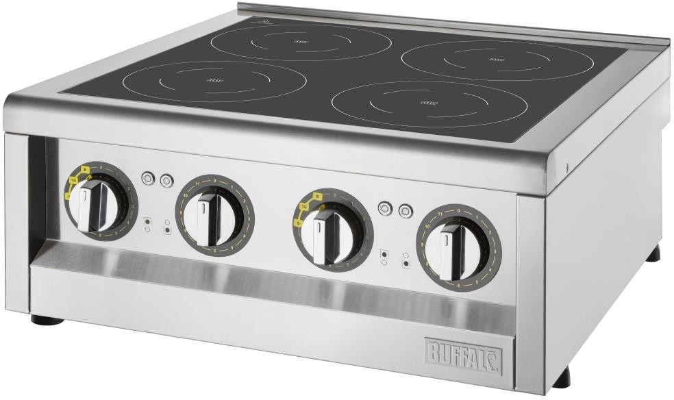 Buffalo Plaque de cuisson &agrave; induction S&eacute;rie 600 4 zones 2 x 3 kW 