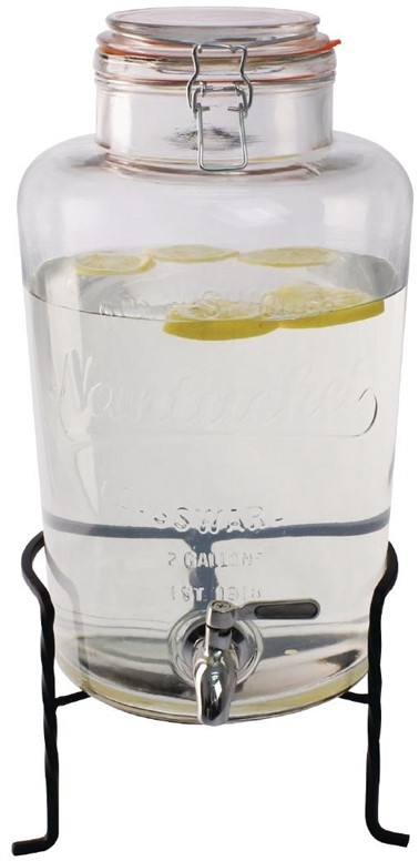  Olympia Distributeur d'eau r&eacute;tro en verre avec socle 8,5L 