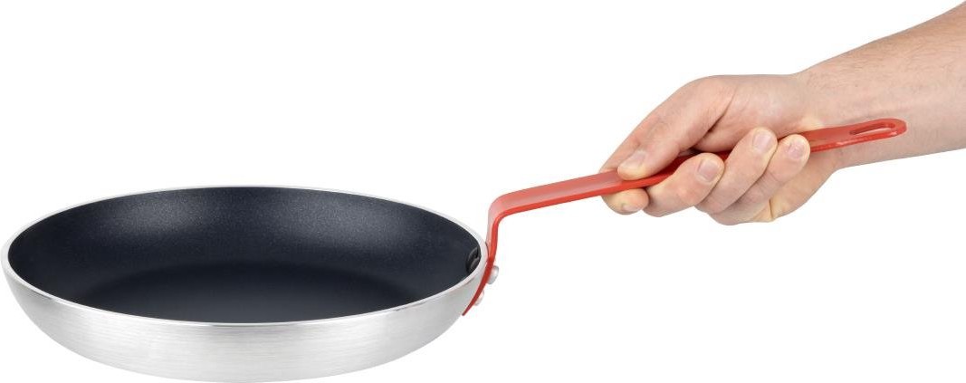  Hygiplas Po&ecirc;le aluminium antiadh&eacute;sive Teflon Platinum Plus avec manche rouge 280mm 