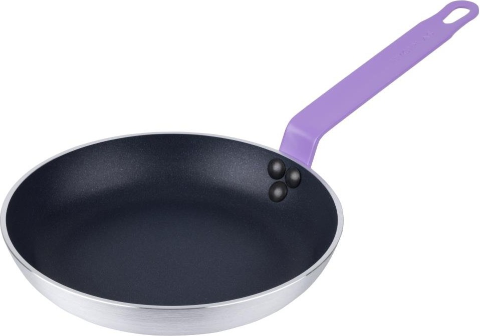  Hygiplas Po&ecirc;le en aluminium antiadh&eacute;sive Teflon Platinum Plus avec poign&eacute;e violette 24cm 