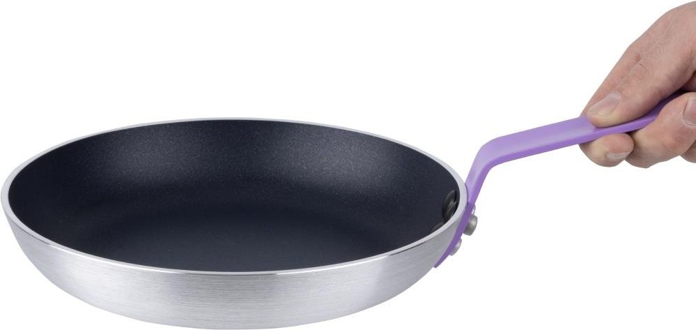  Hygiplas Po&ecirc;le en aluminium antiadh&eacute;sive Teflon Platinum Plus avec poign&eacute;e violette 24cm 