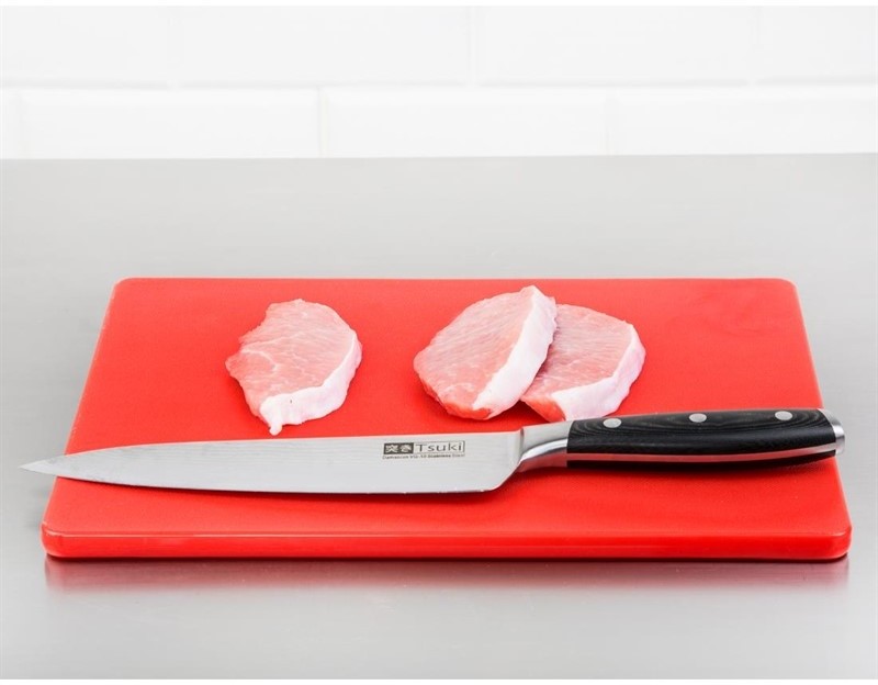  Hygiplas Petite planche &agrave; d&eacute;couper basse densit&eacute; rouge 