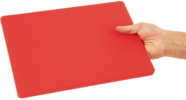  Hygiplas Petite planche &agrave; d&eacute;couper basse densit&eacute; rouge 