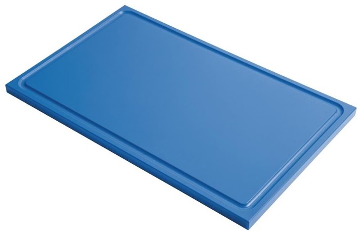  Gastro M Planche &agrave; d&eacute;couper avec rigole GN1/1 en poly&eacute;thyl&egrave;ne haute densit&eacute;  bleue 