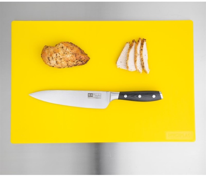  Hygiplas Planche &agrave; d&eacute;couper antibact&eacute;rienne basse densit&eacute; jaune 
