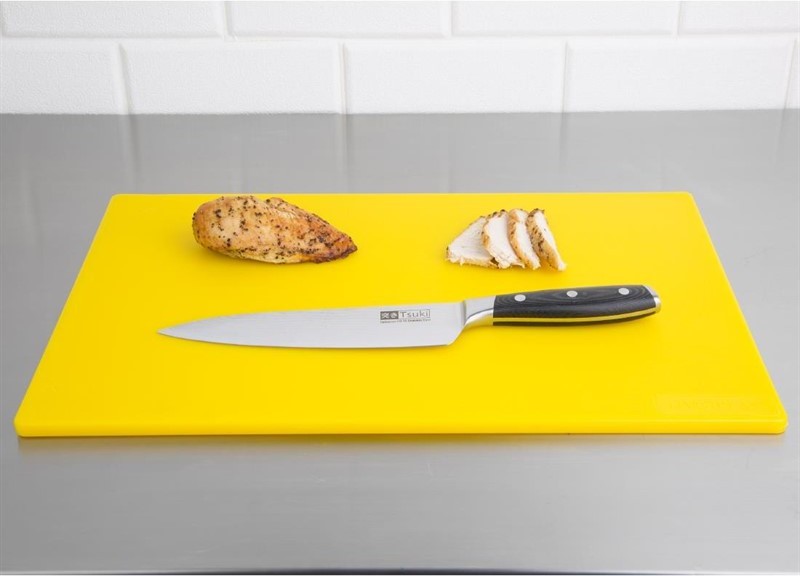  Hygiplas Planche &agrave; d&eacute;couper antibact&eacute;rienne basse densit&eacute; jaune 