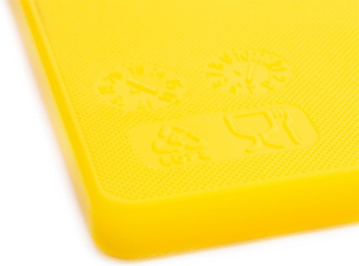  Hygiplas Planche &agrave; d&eacute;couper antibact&eacute;rienne basse densit&eacute; jaune 