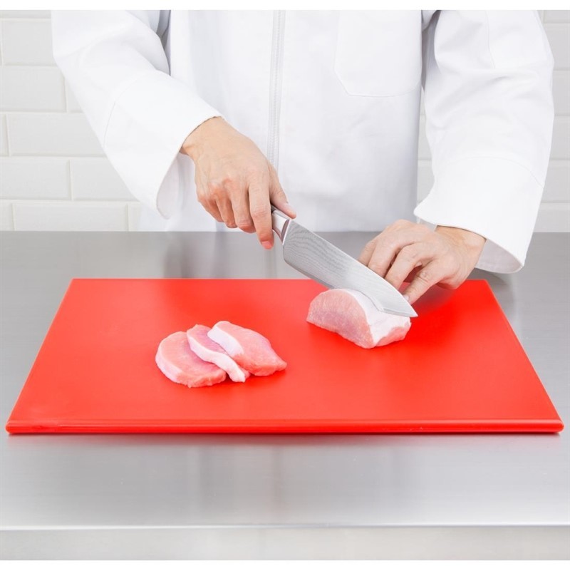  Hygiplas Planche &agrave; d&eacute;couper standard haute densit&eacute; rouge 