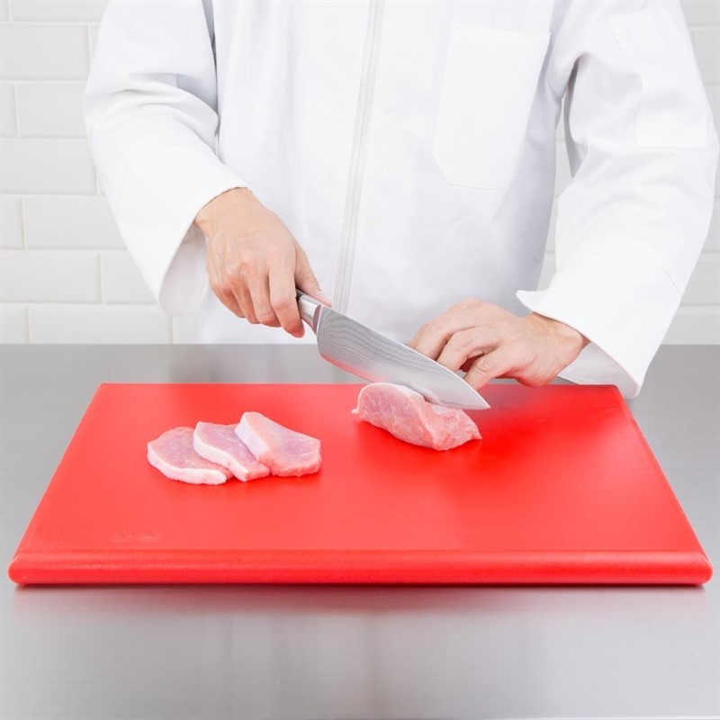  Hygiplas Planche &agrave; d&eacute;couper &eacute;paisse haute densit&eacute; rouge 