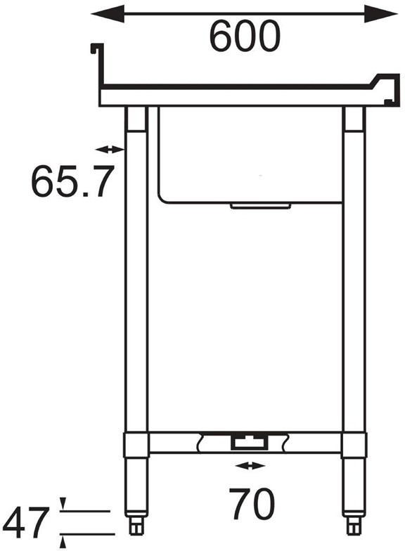  Vogue Evier en acier inoxydable - 2400 x 600mm 