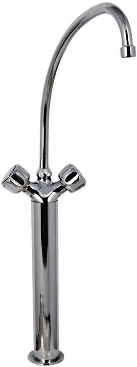  Gastronoble Robinet m&eacute;langeur monotrou mod&egrave;le lourd 3/4" avec 2 robinets, bec mobile &oslash; 25 x 300mm sur colonne 300mm 