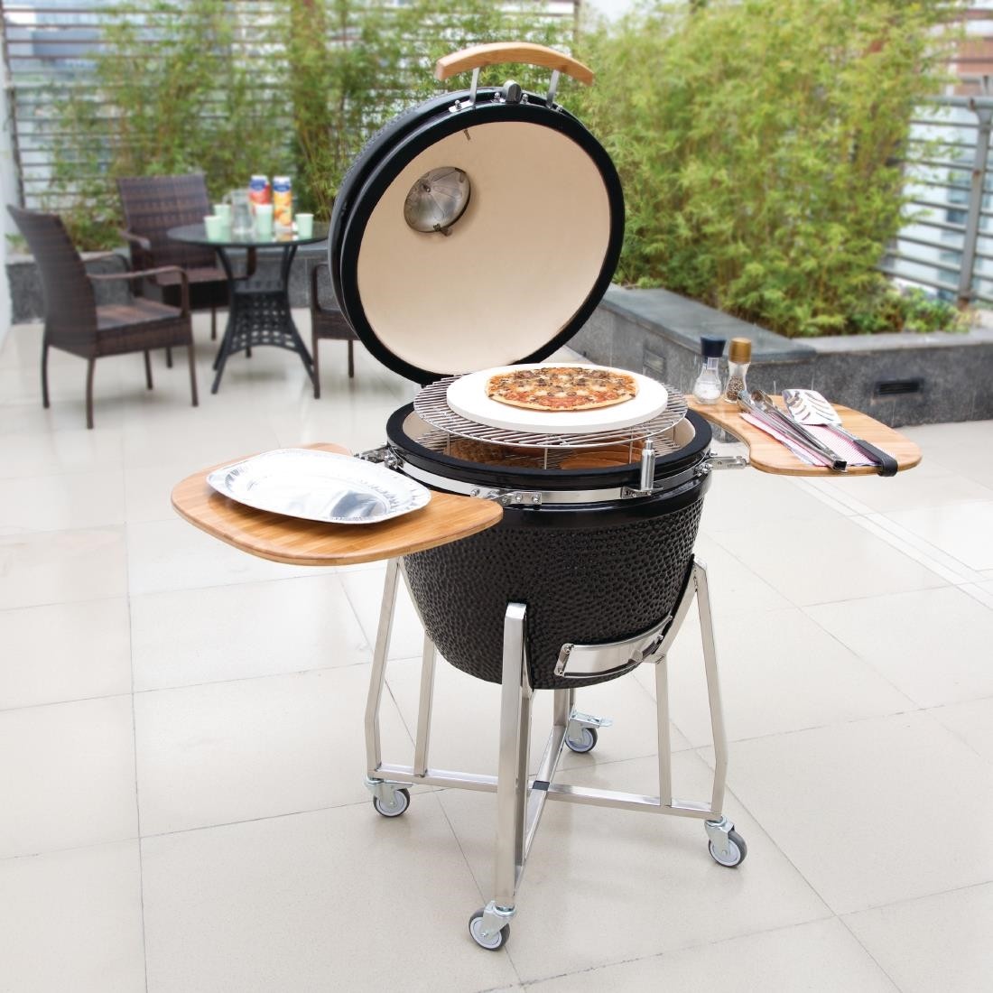 Buffalo Barbecue kamado sur chariot avec tablettes Buffalo 