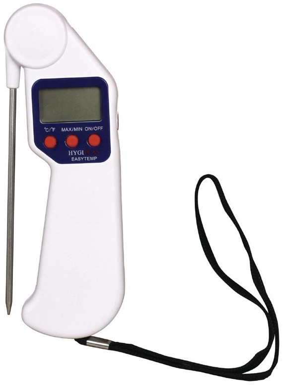  Hygiplas Thermomètre à sonde pliable Easytemp blanc 