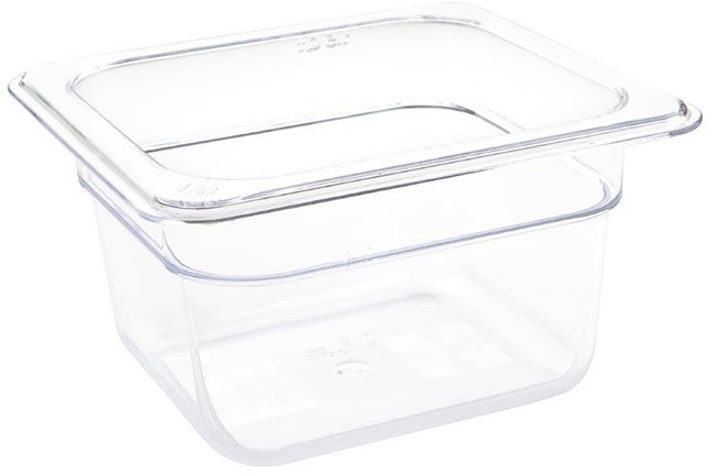  Vogue Bac Gastronorme en polycarbonate transparent un sixi&egrave;me 100mm Vogue 