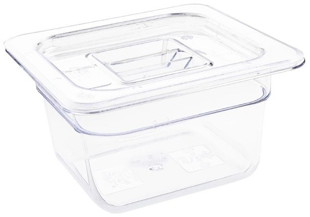  Vogue Bac Gastronorme en polycarbonate transparent un sixi&egrave;me 100mm Vogue 