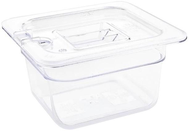  Vogue Bac Gastronorme en polycarbonate transparent un sixi&egrave;me 100mm Vogue 