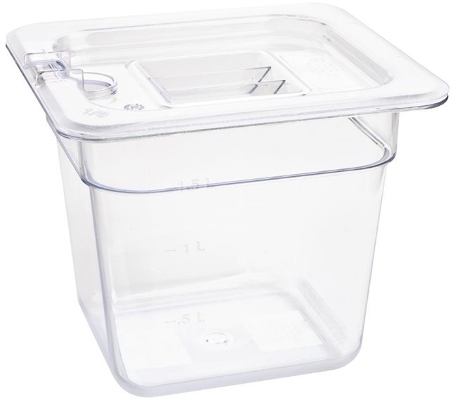  Vogue Bac Gastronorme en polycarbonate transparent un sixi&egrave;me 150mm Vogue 