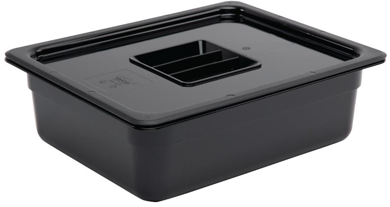  Vogue Bac Gastronorme en polycarbonate noir un demi 100mm Vogue 
