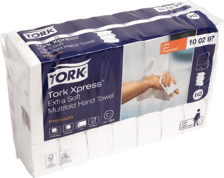  Tork Essuie-mains ultra doux 2 plis Multifold (Pack 2100) 