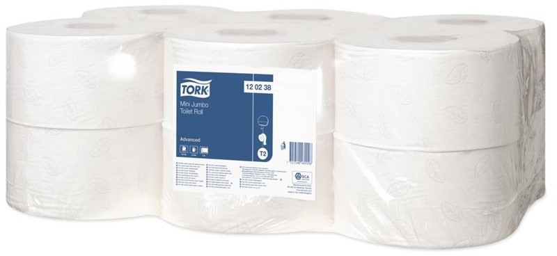  Tork Papier toilette 2 plis Mini Jumbo 170m 