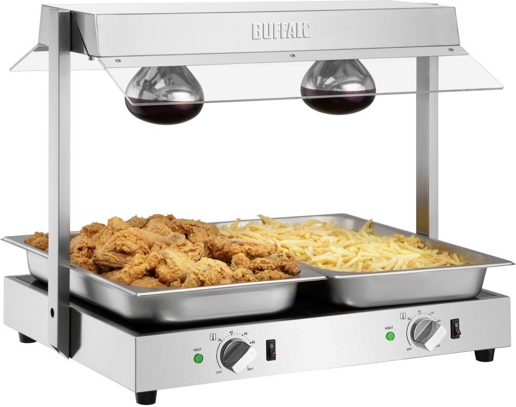  Buffalo Portique chauffe-plat 2x GN 1/1 