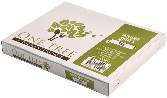  Fiesta Couteaux en bois biod&eacute;gradables lot de 100 