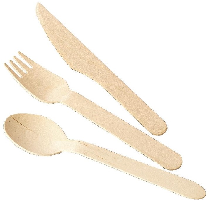  Fiesta Fourchettes en bois biod&eacute;gradables Green lot de 100 