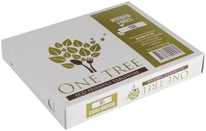  Fiesta Fourchettes en bois biod&eacute;gradables Green lot de 100 