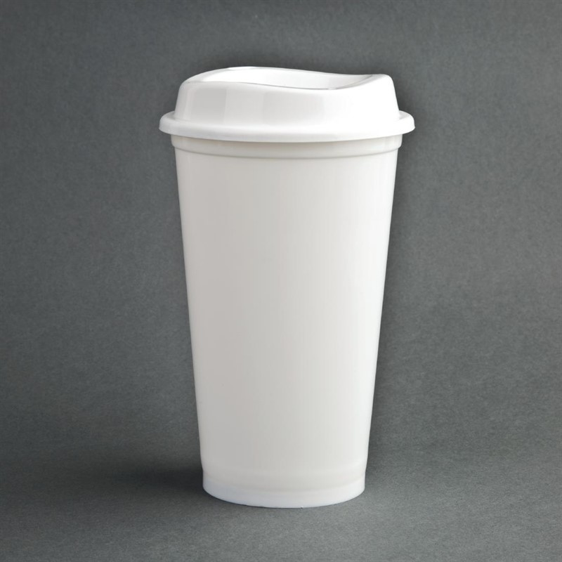  Olympia Gobelets &agrave; caf&eacute; r&eacute;utilisables avec couvercles en polypropyl&egrave;ne (lot de 25) 