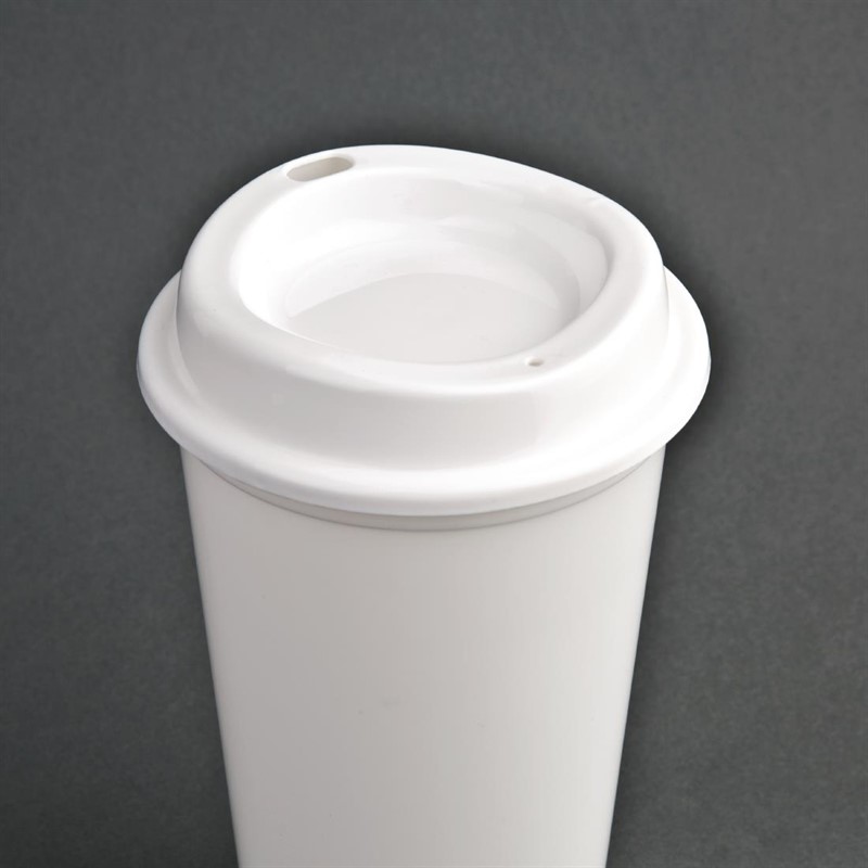  Olympia Gobelets &agrave; caf&eacute; r&eacute;utilisables avec couvercles en polypropyl&egrave;ne (lot de 25) 