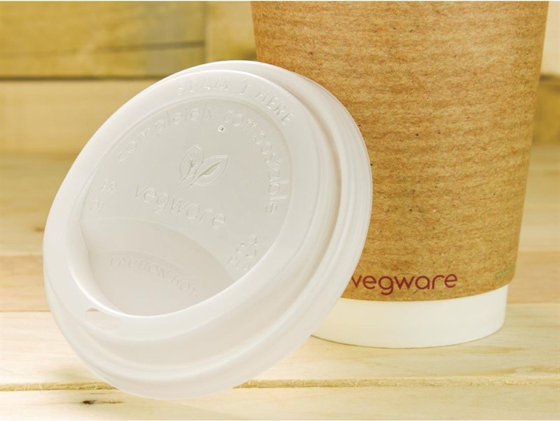  Vegware Couvercles compostables pour gobelets boissons chaudes 34 cl / 45,5 cl (x1000) 
