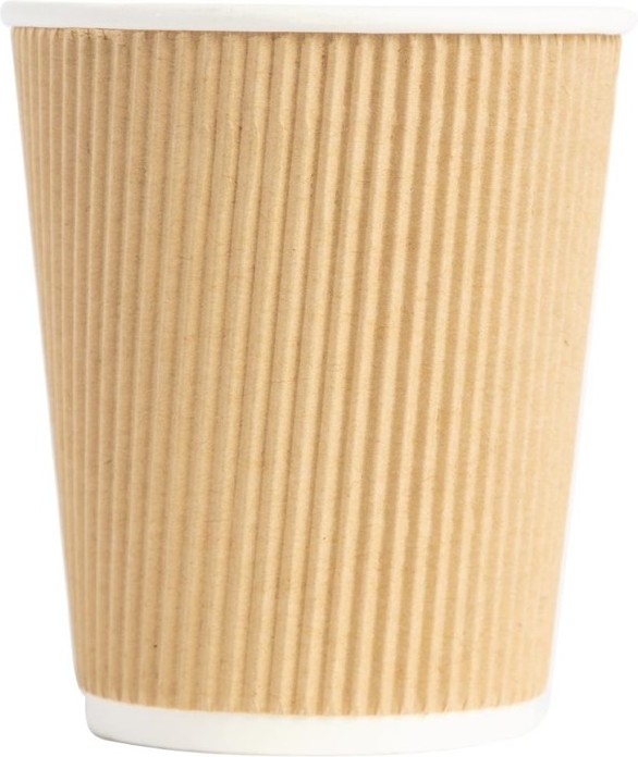  Fiesta Gobelets boissons chaudes paroi isolante ondul&eacute;e marron clair 225ml x500 