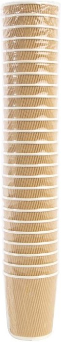  Fiesta Gobelets boissons chaudes paroi isolante ondul&eacute;e marron clair 225ml x500 