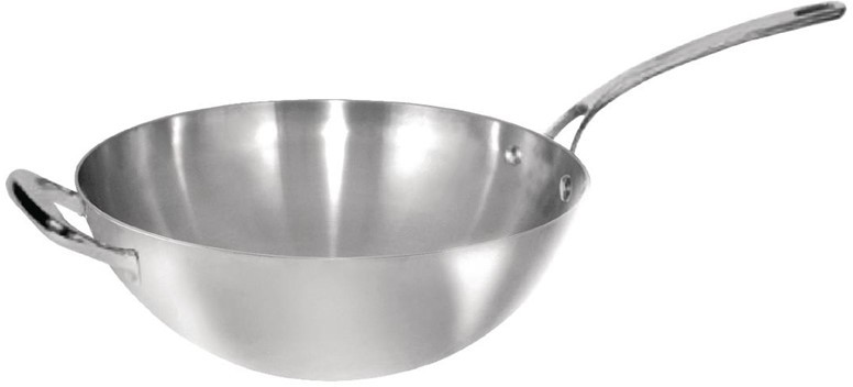  Vogue Wok triple &eacute;paisseur &agrave; fond plat Vogue 
