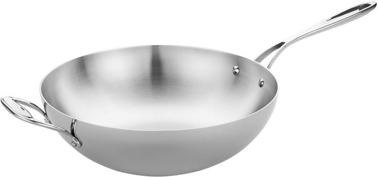 Vogue Wok triple &eacute;paisseur &agrave; fond plat Vogue 