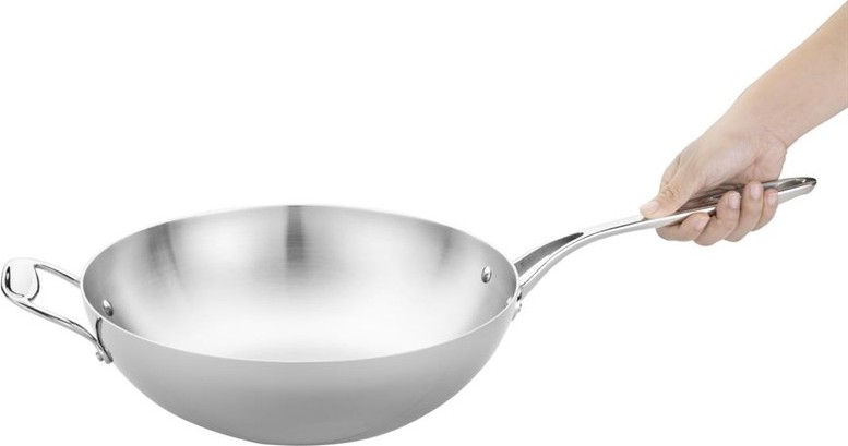  Vogue Wok triple &eacute;paisseur &agrave; fond plat Vogue 