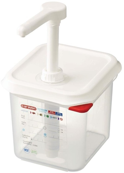  Araven Distributeur de sauce GN 1/6 transparent 2.6L 