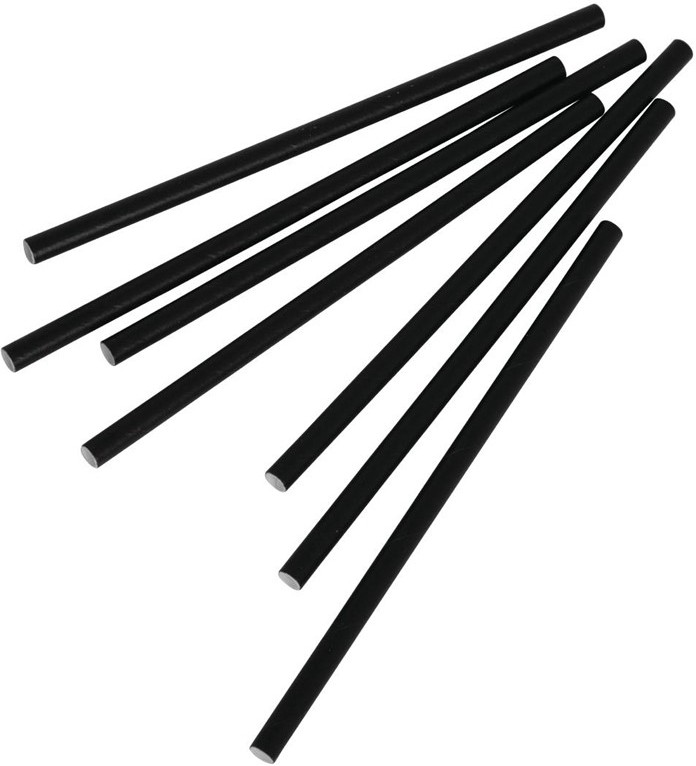 Fiesta Pailles agitateurs en papier compostables Green noires 