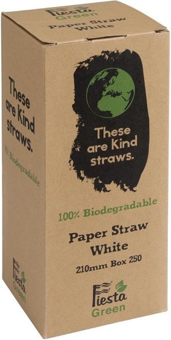  Fiesta Pailles en papier compostables Green blanches 