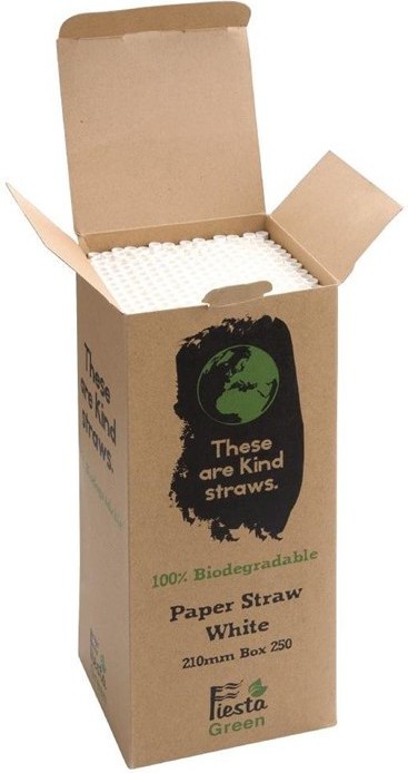  Fiesta Pailles en papier compostables Green blanches 