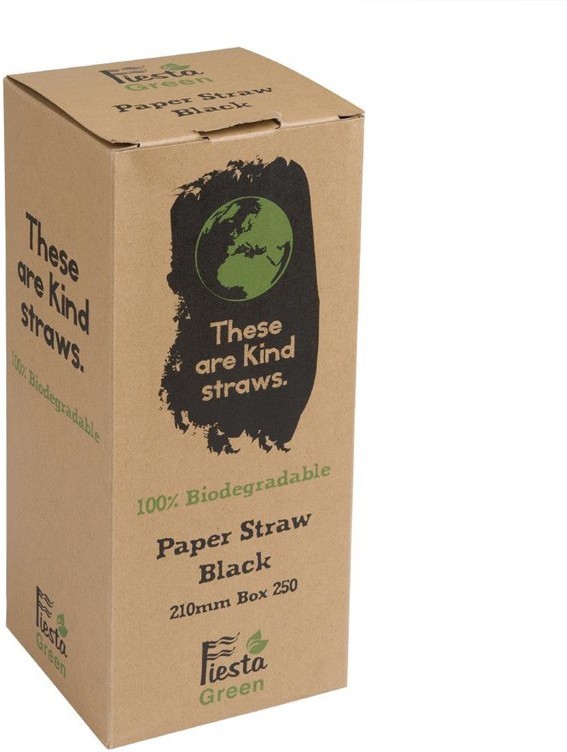  Fiesta Pailles en papier compostables Green noires 